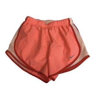 Nike Dri Fit Women Tempo Running Shorts Lined Small Orange Inner Drawstring